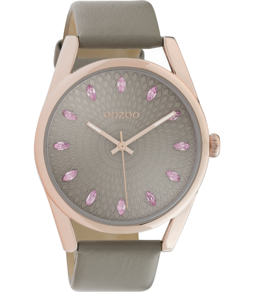 OOZOO Timepieces Taupe/rosè/gold C10817