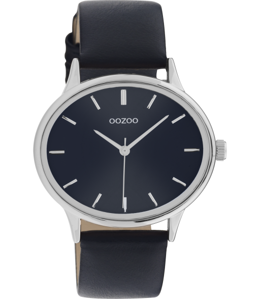 OOZOO Timepieces dark blue silver C11051